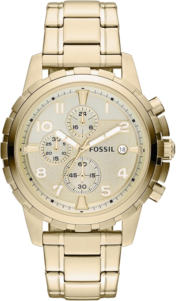 Fossil Men's Dean Stainless Steel Quartz Dress Chronograph Watch Gold