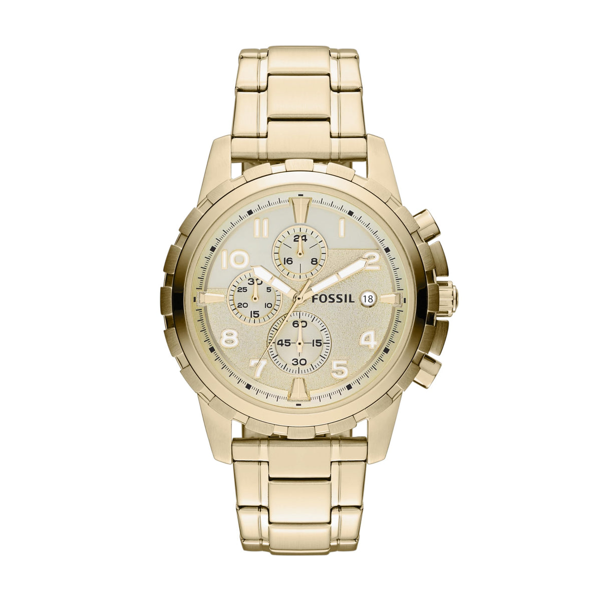 Fossil Men's Dean Stainless Steel Quartz Dress Chronograph Watch Gold