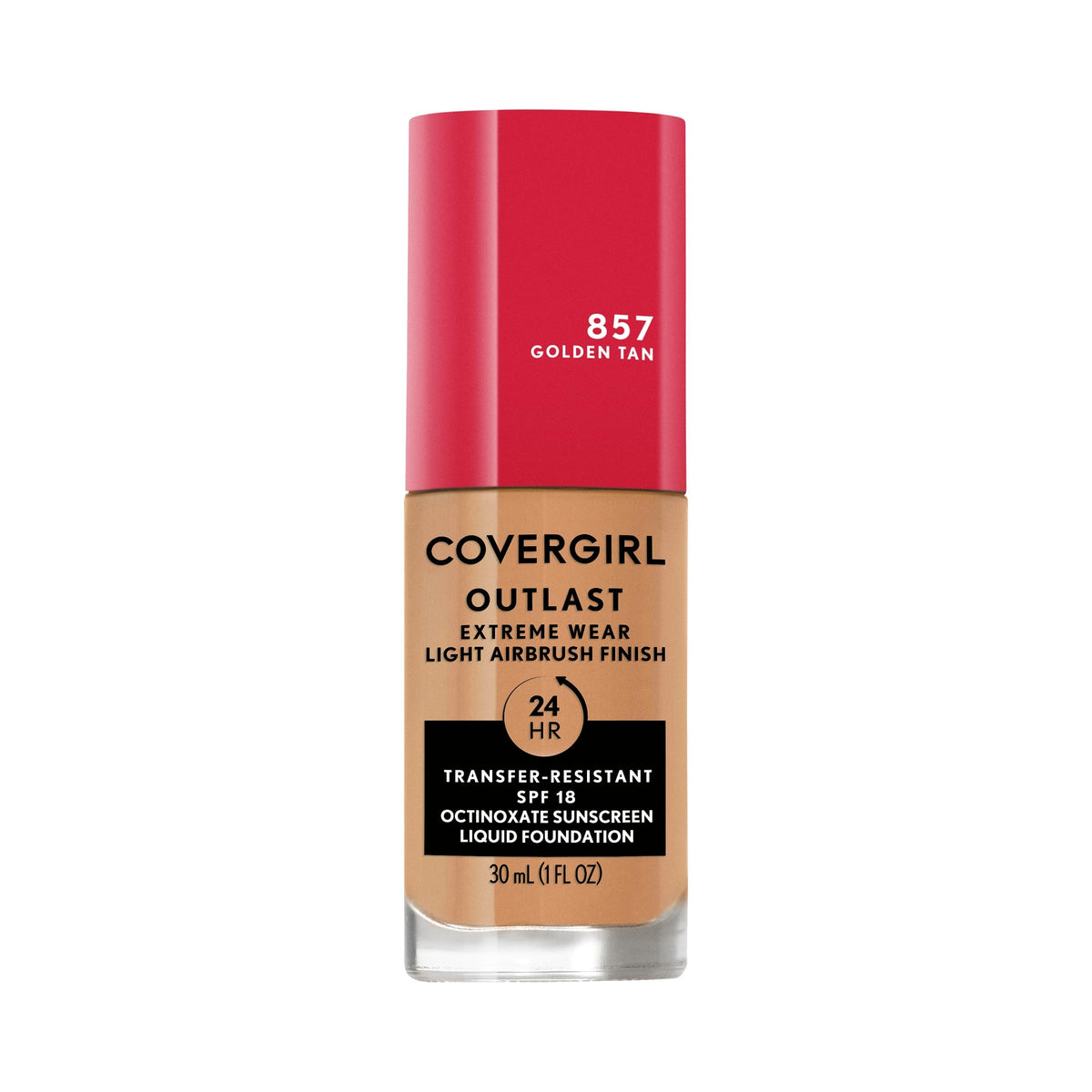 Covergirl Outlast Extreme Wear 3-in-1 Full Coverage Liquid Foundation, SPF 18 Sunscreen, Golden Tan, 1 Fl. Oz.