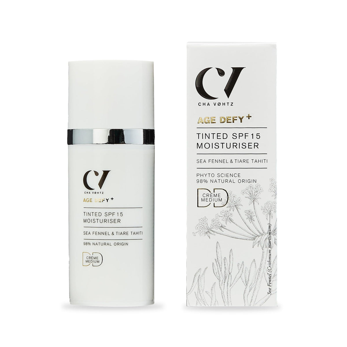 Green People Age Defy + Tinted DD Moisturiser SPF15 Medium, Colour Correcting Day Cream - Alcohol Free - Vegan, 30ml