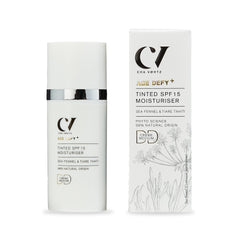 Green People Age Defy + Tinted DD Moisturiser SPF15 Medium, Colour Correcting Day Cream - Alcohol Free - Vegan, 30ml