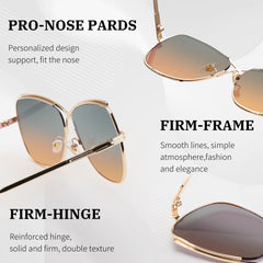 FEISEDY Womens Pilot Sunglasses Oversized Butterfly X Shape Design Cateye Cute Lady Sunglasses B2738