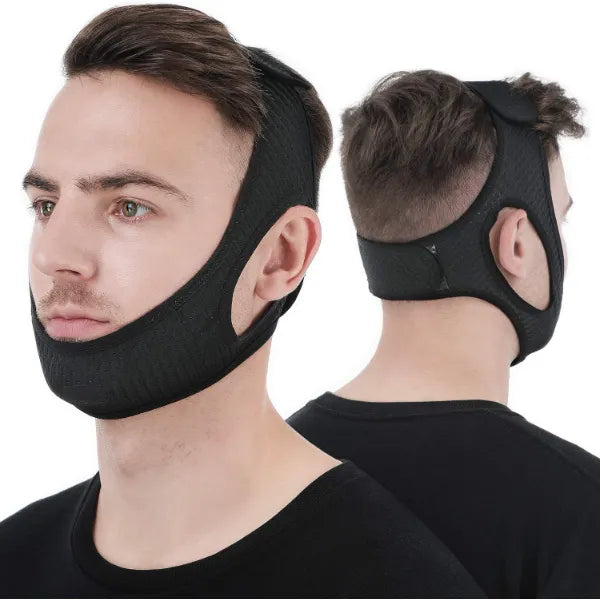 VOSARO Upgraded Anti Snore Chin Strap – Adjustable Breathable Snoring Solution Headband for Men & Women
