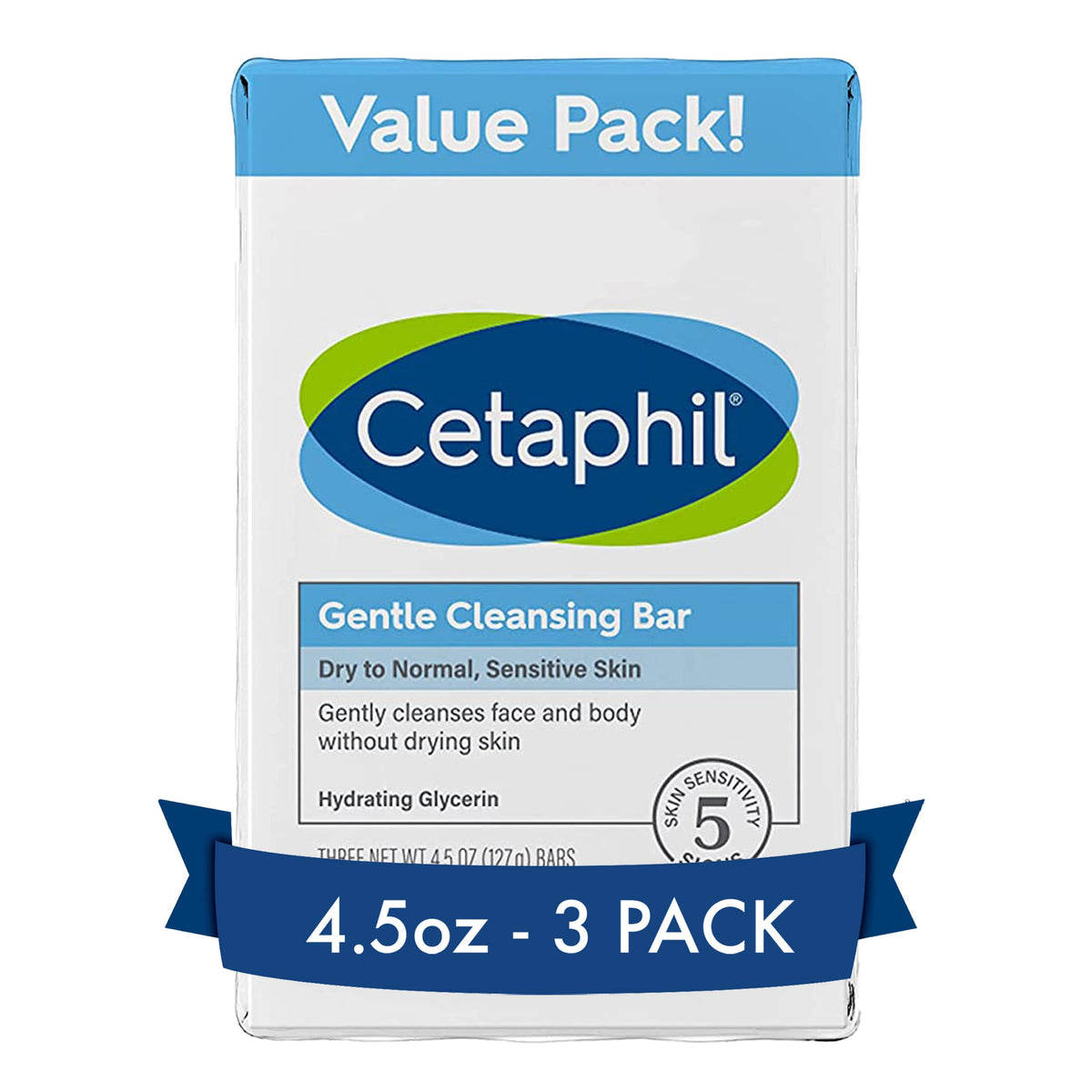 Cetaphil Gentle Cleansing Bar, 4.5 Ounce (3 Count) Canadian Packaging