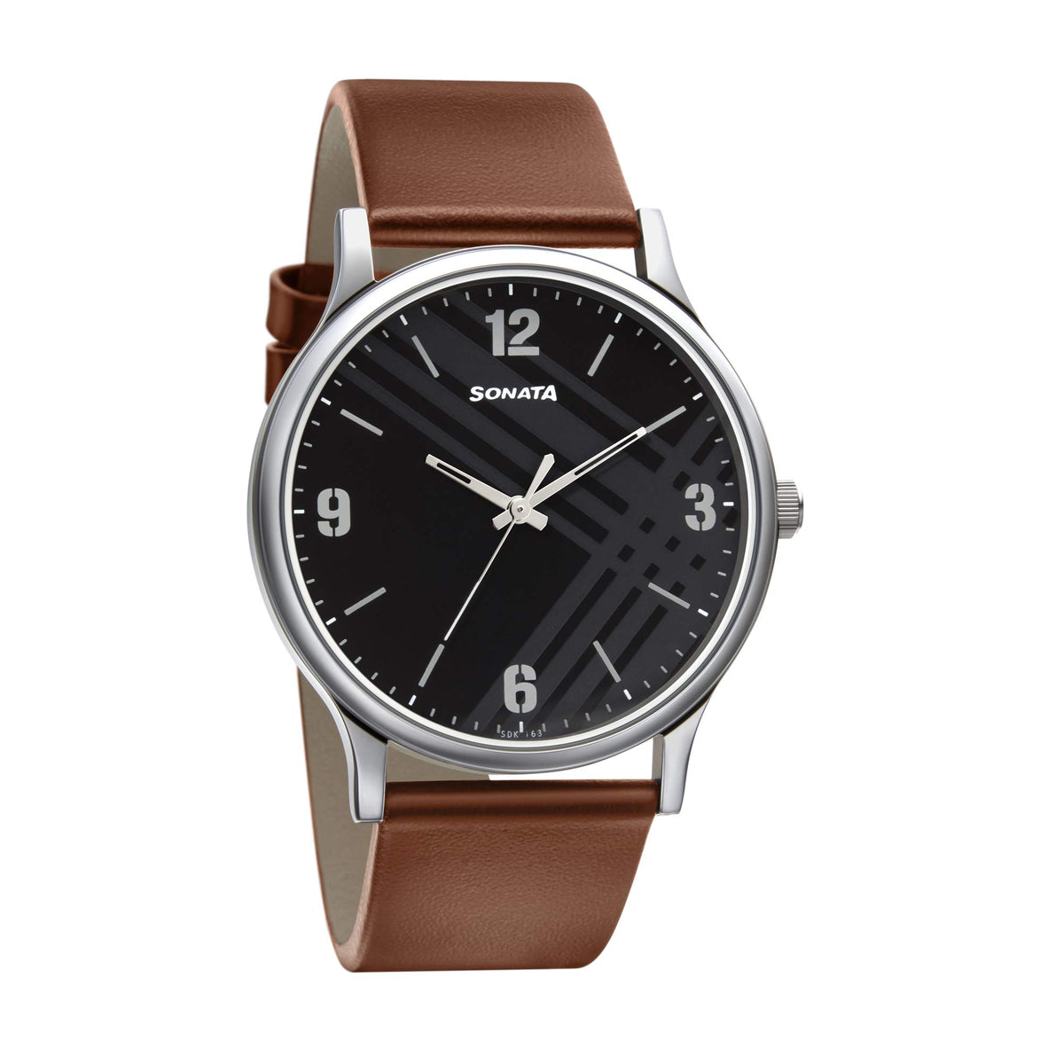 Sonata Black Dial Analog watch For Men-NR77105SL02W