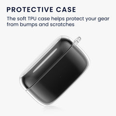 kwmobile Earphones Case Compatible with Technics EAH-AZ100 - Crystal TPU Two-Part Earbuds Case - Transparent