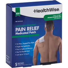 HealthWise 4% Lidocaine + 1% Menthol Pain Relief Patch, 5 Count