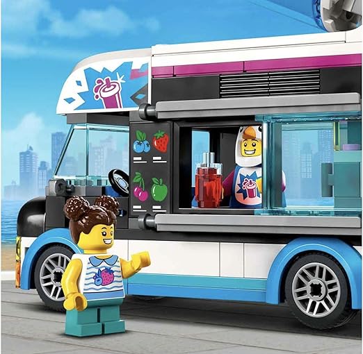 LEGO 60384 City Penguin Slushy Van, Truck Toy for 5 Plus Year Old Kids, Boys & Girls, Vehicle Building Set with Cosutme Figure, Summer Series, Gift Idea