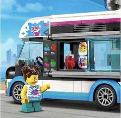 LEGO 60384 City Penguin Slushy Van, Truck Toy for 5 Plus Year Old Kids, Boys & Girls, Vehicle Building Set with Cosutme Figure, Summer Series, Gift Idea