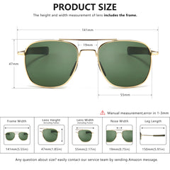SUNGAIT Men's Military Style Polarized Pilot Aviator Sunglasses Bayonet Temples