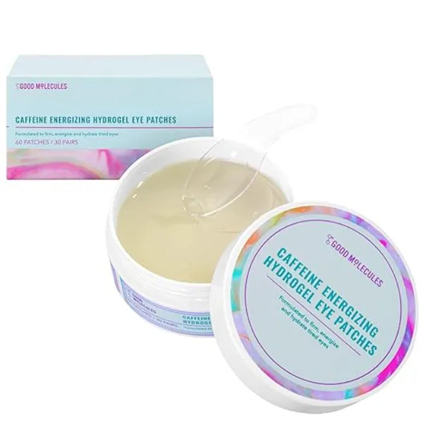 Good Molecules Caffeine Energizing Hydrogel Eye Patches Eye Mask with Hyaluronic Acid Hydrate and Reduce Puffiness Pack of 30, Skincare for Face