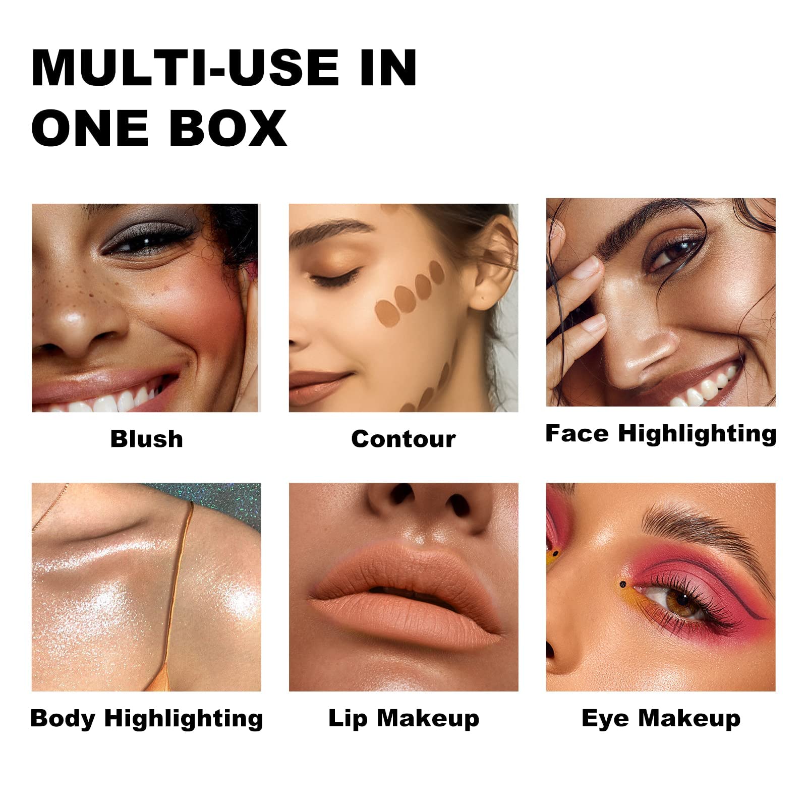 NALACAL Cream Contour Sticks Collection, 6 Colors Face Blush, Bronzer and Highlighter Makeup Set, Putty Blush Palette, Blendable, Lightweight, Gift for Women or Girls