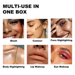 NALACAL Cream Contour Sticks Collection, 6 Colors Face Blush, Bronzer and Highlighter Makeup Set, Putty Blush Palette, Blendable, Lightweight, Gift for Women or Girls