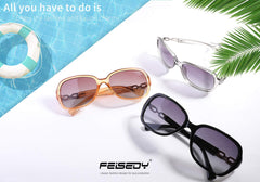 FEISEDY Women Polarized Sunglasses 100% UV400 Vintage Square Sun Glasses Outdoor Driving Fashion Shades for Women B2526