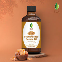 SVA Frankincense Oil 4 fl oz – 100% Natural Essential Oil with Dropper – For Diffuser, Hair, Skin, Soap & Candle Making