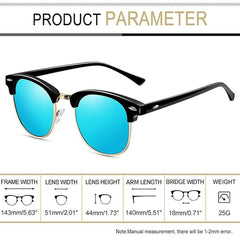 Joopin Polarized Semi Rimless Sunglasses Men Women, Classic Half Frame Sun Glasses UV Protection