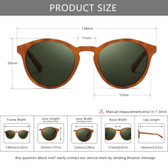 SUNGAIT Women's Classic Vintage Round Polarized Sunglasses Retro Style UV400 SGT166