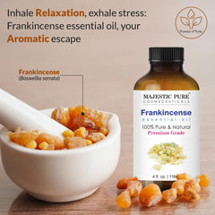 MAJESTIC PURE Frankincense Essential Oil | Huge 118 ml | 100% Pure & Natural Frankincense Oil | Premium Grade Essential Oils for Hair Care, Home Diffusers, Skin, Aromatherapy, Massage & Humidifiers
