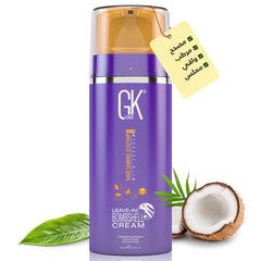GK HAIR Global Keratin Leave In Bombshell Purple Cream (3.4 Fl Oz/100ml) Conditioning Smoothing Moisturizing Hydrating Frizz Control for Blonde Damaged Hair Removes Yellow Brassy Tones Flyaways