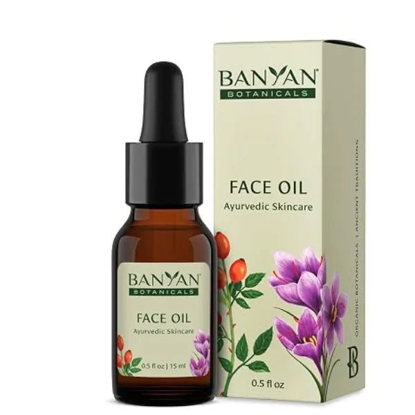 Banyan Botanicals Face Oil Luxurious Ayurvedic Face Oil  Clean Skincare with Rosehip Oil and Jojoba Oil for Skin that Glows 0.5 oz Non GMO,  Paraben & Phthalate Free