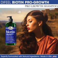 Difeel Pro-Growth Biotin Shampoo 1000ml - Shampoo for Thinning Hair and Hair Loss