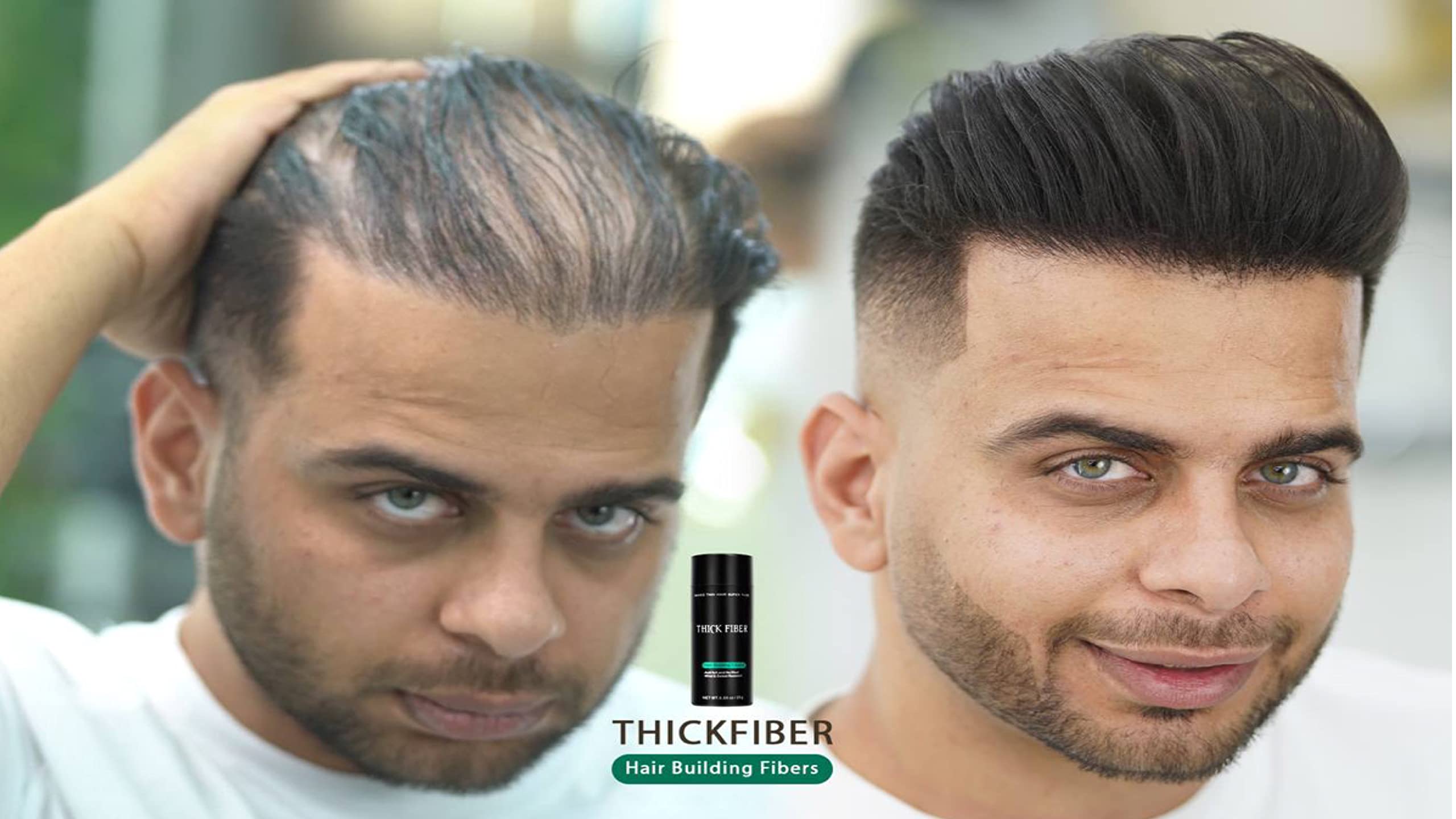 THICK FIBER Hair Building Fibres (Pack of 1, BLACK) Hair Fibres for Thinning Hair | Hair Powder for Thinning Hair 12g Bottle | Make Hair Look Thicker in Seconds with hair filler | for Women & Men