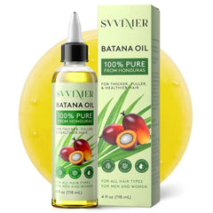 Svvimer Batana Oil for Hair Growth - Dr. Sebi 100％ Pure & Raw Batana Oil from Honduras - Organic & Natural - Promotes Hair Thickness for Men Women 4 Fl Oz (Pack of 1)