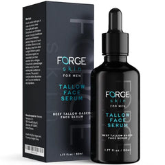 FORGE SKIN Night Beef Tallow Serum for Men [TALLOW-BASED] - Facial Essence for Face Wrinkles with Essential Oils - Natural Green Tea Skincare for Radiance and Skin Hydration (1.77 OZ)