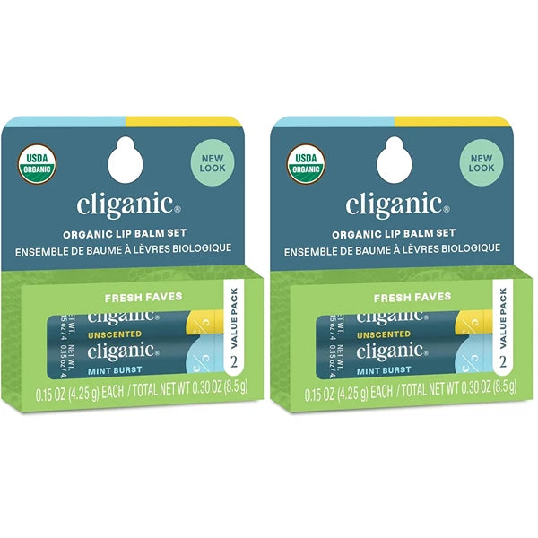 Cliganic Organic Lip Balm 4 pack - Fresh Faves