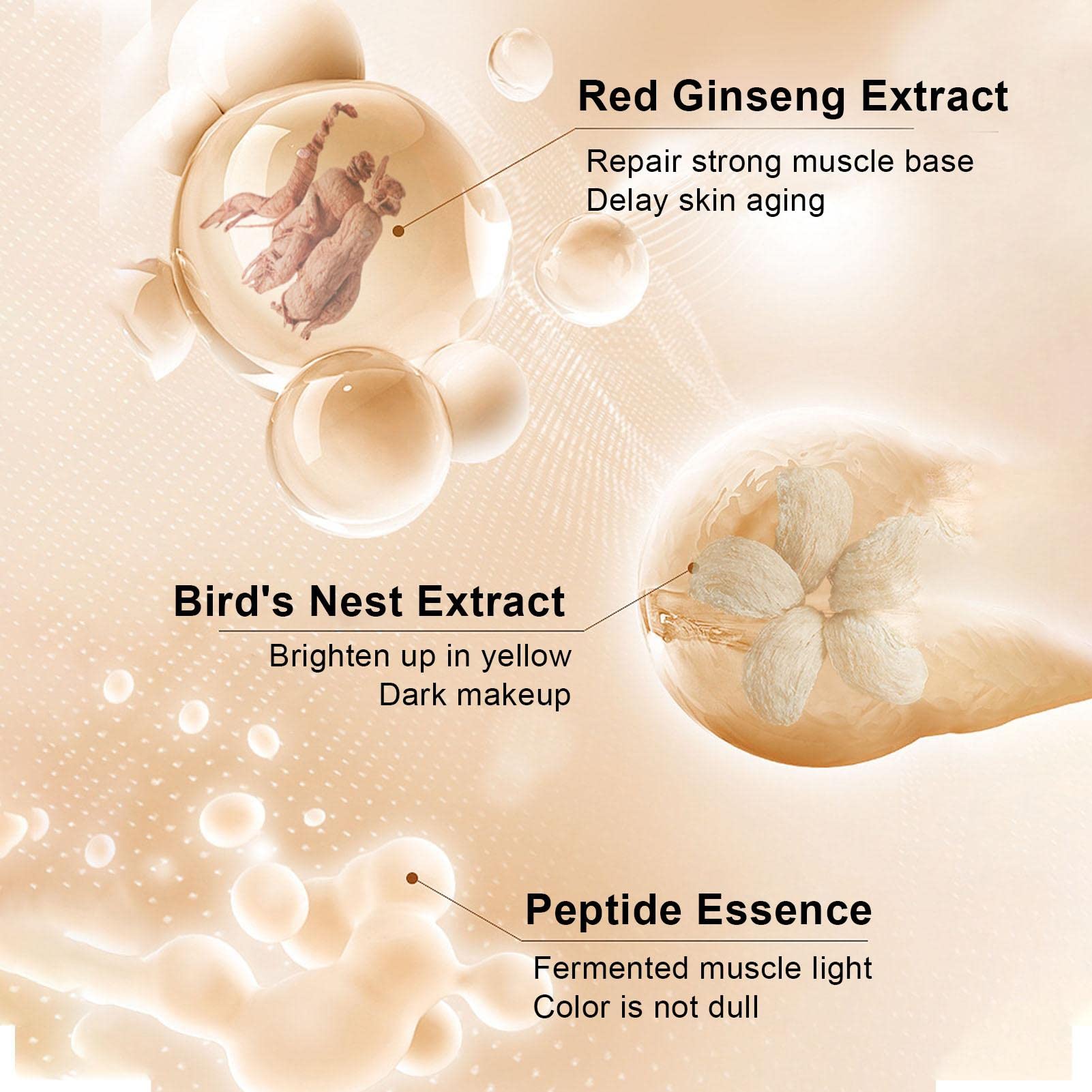 Foundation Liquid - 30g Long-Lasting Concealer Matte Foundation - Full Coverage Oil Control Long-Lasting Concealer Red Ginseng Matte Foundation