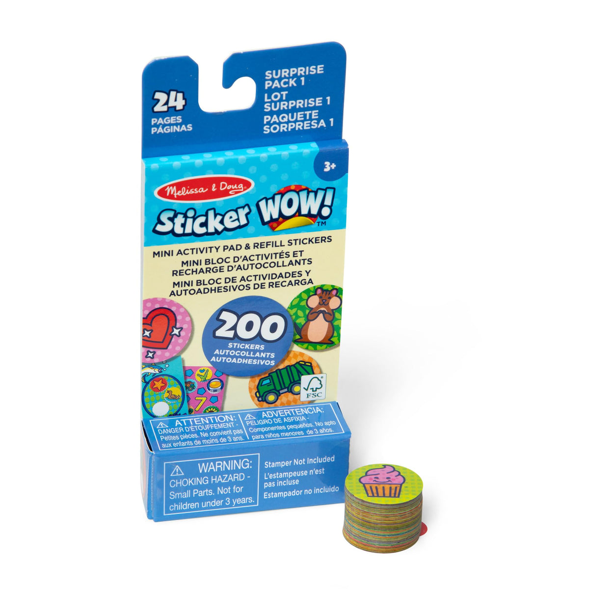 Melissa & Doug Sticker WOW! Mini Activity Pad with Refill Stickers - Surprise Pack 1 – 100+ Stickers & 12 Mini Pages – Mystery-Themed Mess-Free Sticker Fun for Kids – Ages 3+