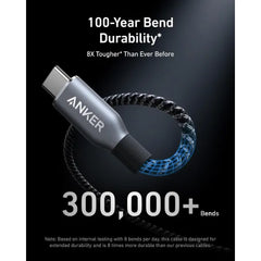 Anker Prime USB-C to USB-C Cable 6ft 240W – Upcycled Braided, Fast Charging, Durable (A88E2012) - Black