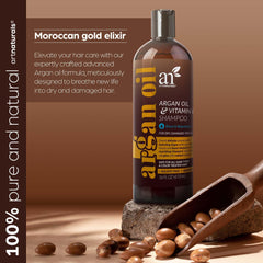 artnaturals Argan Hair Growth Shampoo - (16 Fl Oz / 473ml) - Sulfate Free - Treatment for Hair Loss, Thinning & Regrowth - Men & Women - Infused with Biotin, Argan Oil, Keratin, Caffeine