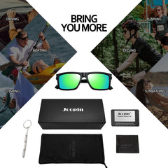 Joopin Sunglasses for Men Women, Polarized Vintage Square Sun Glasses Lightweight TR90 Frame UV400 Protection