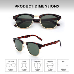 GQUEEN Classic Horn Rimmed Semi Rimless Polarized Sunglasses for Men Women GQO6