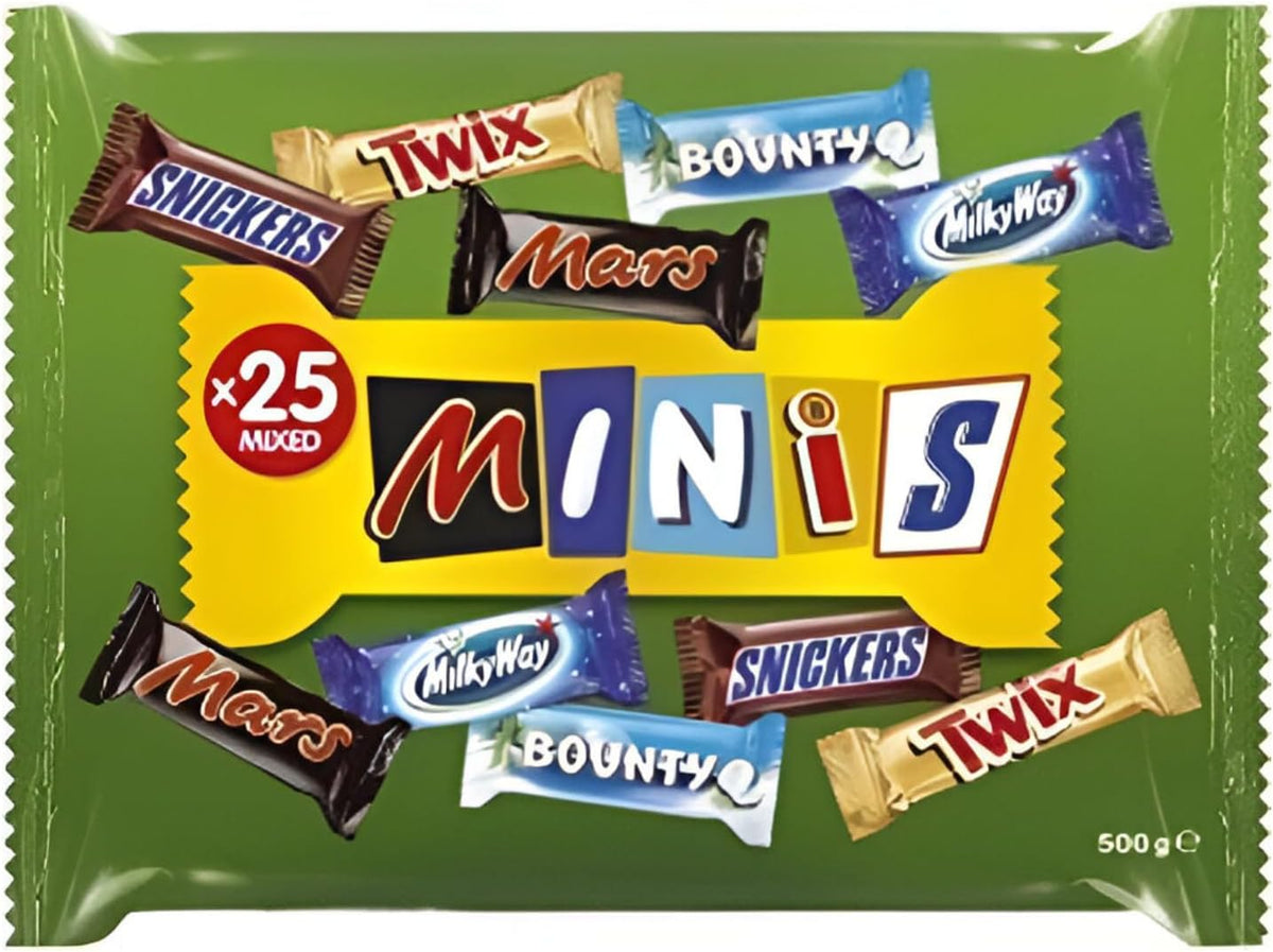 COUGAR Best Of Minis Variety Pack Assorted Chocolate, Mars, Bounty, Milkyway, Snickers, 500 grams (Green) Packet (Imported)