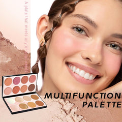 ChicAbode 16 Colors Blush Contour Highlighter Makeup Palette, All-in-One Shimmer Silky Matte Mineral Blush Powder Palette, Face Sculpting Bronzer Blusher Illuminator Palette for a Natural Glowing