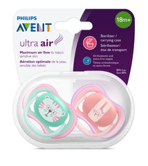 AVENT Philips Ultra Air Pacifier, 18+ Months, Pink and Green, 4 Pack, SCF349/45