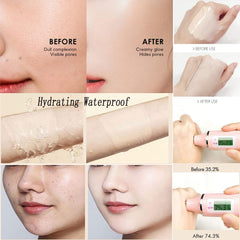 Hydrating Waterproof and Light Long Lasting Foundation Concealer Cream Makeup,Matte Oil Control Concealer Foundation Cream,Full Coverage Foundation,Long-lasting Moisturizing Concealer(2#Natural Color)