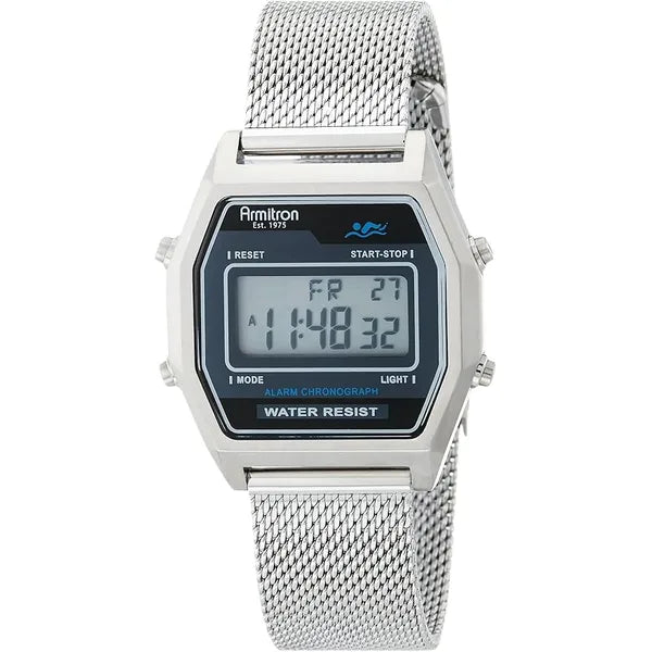 Armitron Sport Retro Digital Chronograph Mesh Bracelet Watch, 40/8485