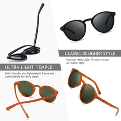 SUNGAIT Women's Classic Vintage Round Polarized Sunglasses Retro Style UV400 SGT166