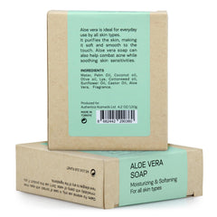 AUTHENTIC BATH & SOAP Cold Processed - Aloe Vera Soap Bar - Soothing, Hydrating for Men & Women, Natural, Cruelty Free, Vegan, Handmade, Face & Body Wash for All Skin Types. (Pack of 2) 120 gr Each
