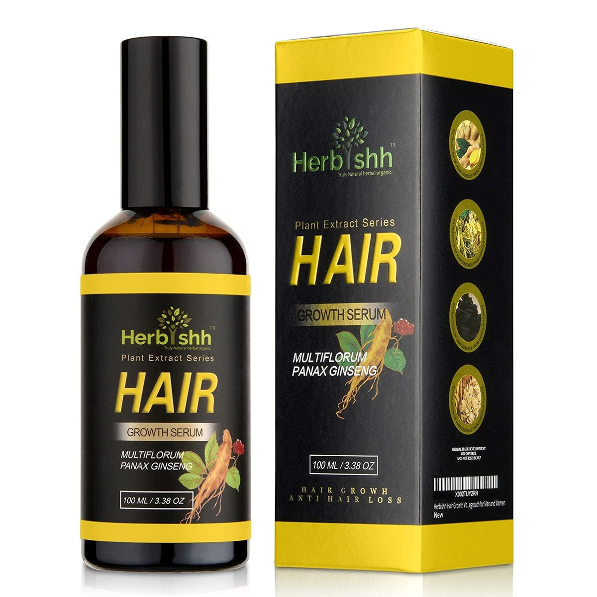 Herbishh Hair Growth Vitalizer Serum, Anti Hair Loss, Thinning, Repairs Hair Follicles, Promotes Thicker, Stronger Hair, And Promotes Hair Regrowth For Men And Women - 100ml