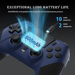 Wireless Pro Controller for PS4 Controller, Game Controller Compatible with Playstation 4/Slim/Pro/PC,Built-in 800mAh Rechargeable Battery/Responsive Joystick and Buttons/Audio/Turbo (Blue & Black)