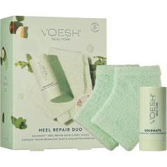 VOESH Heel Repair Duo, Solemate Heel Repair Balm & Moisturizing Heel Socks, Cracked Heel Stick Balm, Foot Care for Men & Women, At-Home Foot Care, Fuzzy Heel Socks, Toeless Spa Socks