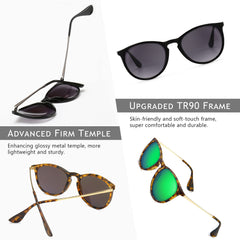 SUNGAIT Vintage Round Sunglasses for Women Men Classic Retro Designer Style