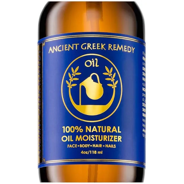 Ancient Greek Remedy Body Oil Organic After Shower Face Oil & Body Moisturizer for Dry Skin Almond, Jojoba, Olive, Lavender, Vitamin E Oils Natural Clean Facial Skincare for Women & Men, 4 oz