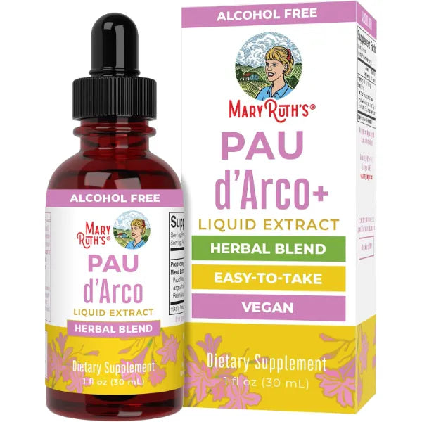 MARYRUTH'S Organic PAU D'Arco Herbal Blend, Reishi Mushroom, 1 Fl Oz | Reishi Mushroom, Echinacea angustifolia Root, Usnea Lichen, Thyme Leaf, Vegan