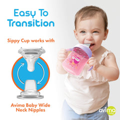 Avima Baby 10 oz Soft Spout Sippy Cups, Pink (Set of 2)