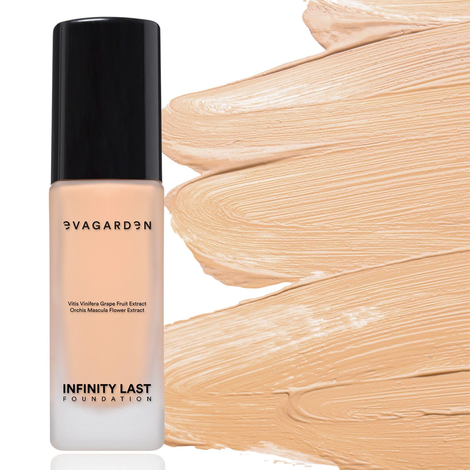 EVAGARDEN Infinity Last Foundation- Soft and Creamy, Liquid Texture Results in Natural Finish - Easily Blendable - Satin Look - 264 Warm Beige - 1.01 oz